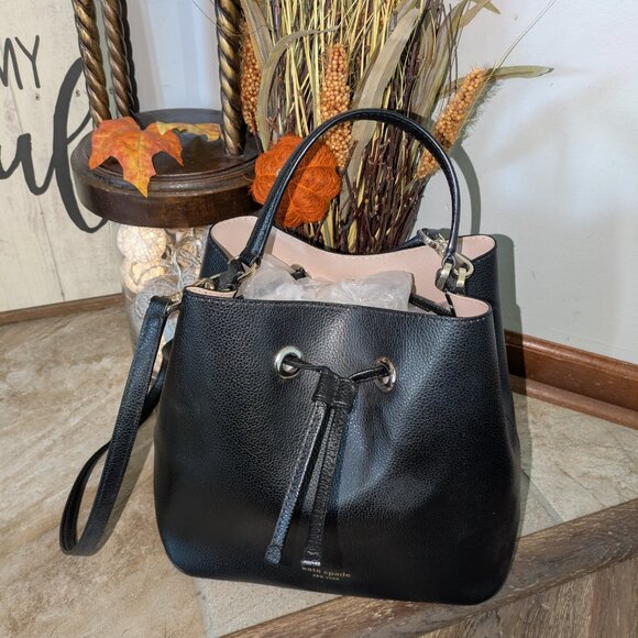 Kate Spade Large Eva Black Bucket Bag - Picture 4 of 8